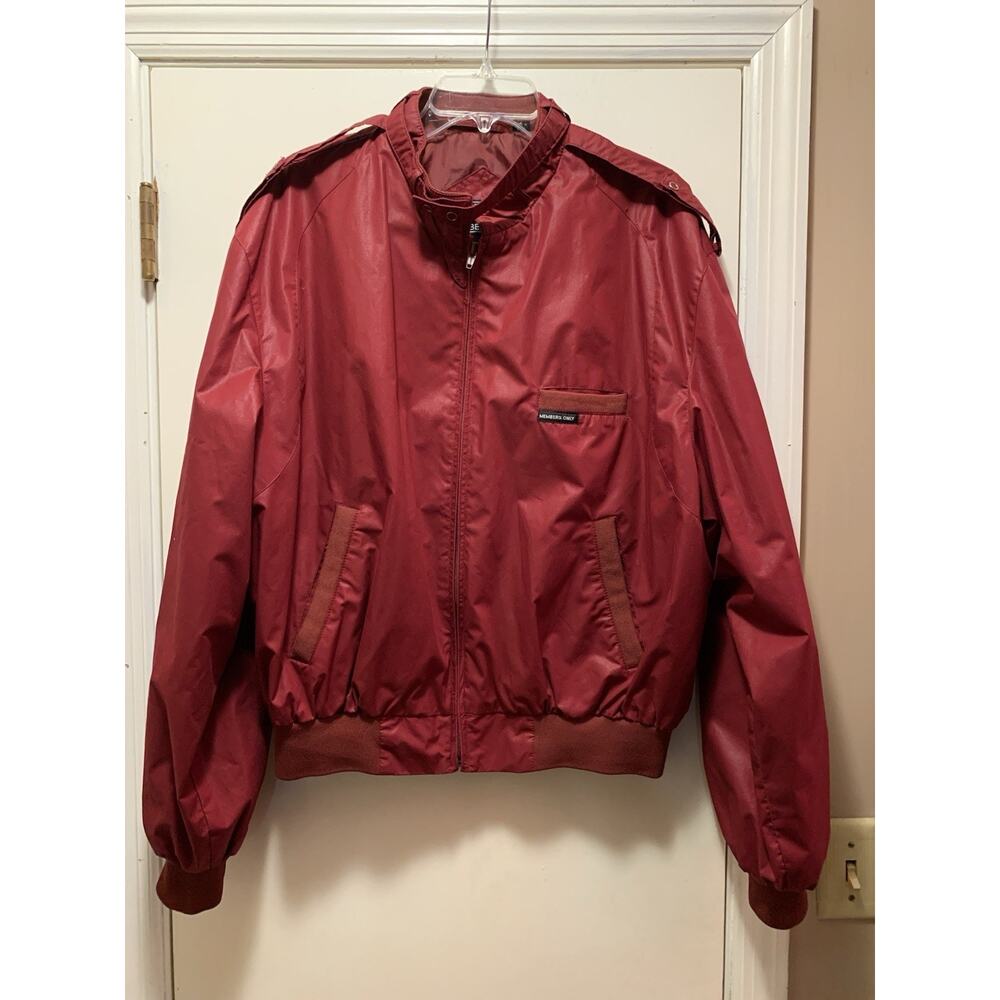 Vintage Members Only Jacket Men's Size 46 Full Zip Burgundy